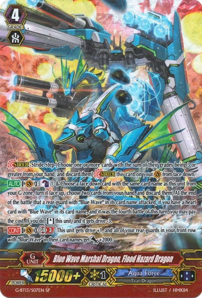 Blue Wave Marshal Dragon Flood Hazard Dragon (SP) (1307) [G-BT13] - Cardfight Vanguard Single
