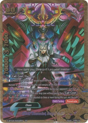 CHAOS Transcendant Geargod ver.099 (SP) (4002) [X-BT04] - Future Card BuddyFight Single