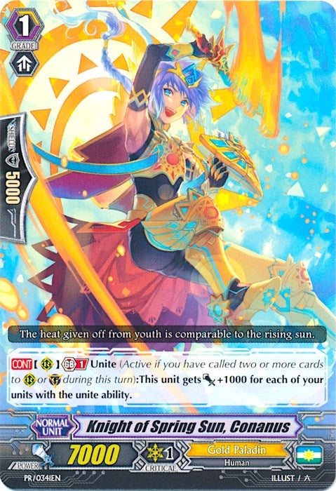 Knight of Spring Sun Conanus - PR/0341EN (341) [PR] - Cardfight Vanguard Single