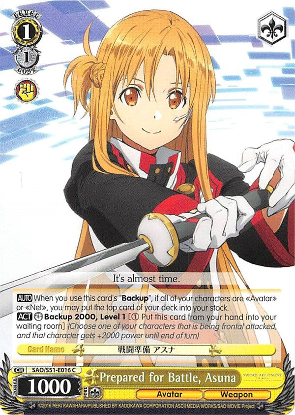 Prepared for Battle Asuna (51016) [SAO/S51] - Weiss Schwarz Single