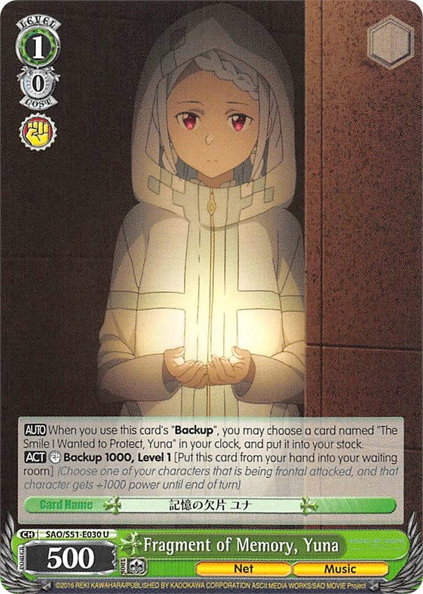 Fragment of Memory Yuna (51030) [SAO/S51] - Weiss Schwarz Single