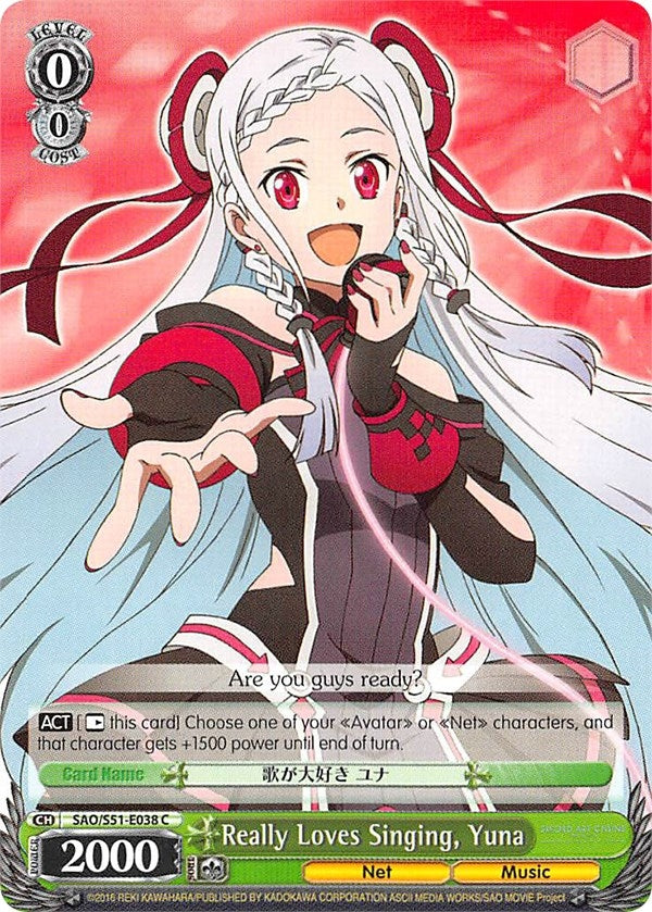 Really Loves Singing Yuna (51038) [SAO/S51] - Weiss Schwarz Single