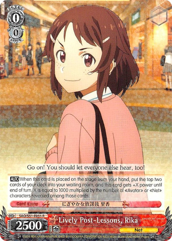 Lively Post-Lessons Rika (51055) [SAO/S51] - Weiss Schwarz Single