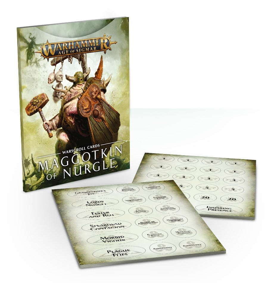 Warhammer: Age of Sigmar - Warscroll Cards: Maggotkin of Nurgle [ACCS] - Warhammer Game Accessories Sealed