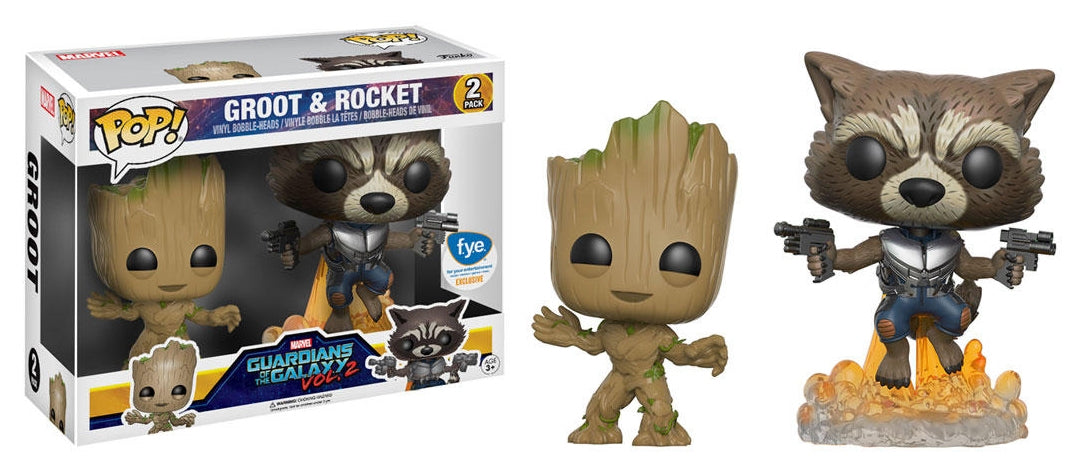 Guardians of the Galaxy Vol. 2: Groot & Rocket 2-Pack (Bobble-Heads) (FYE Exclusive) [POP!] - Funko Sealed