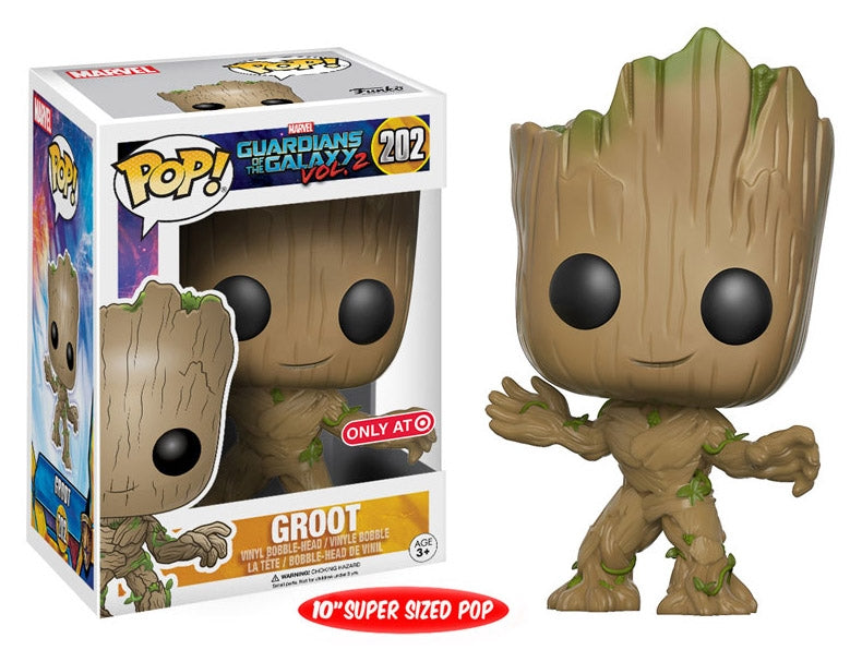 Guardians of the Galaxy: Groot Super Sized 10’’ (Bobble-Head) (Target Exclusive) (202) [POP!] - Funko Sealed