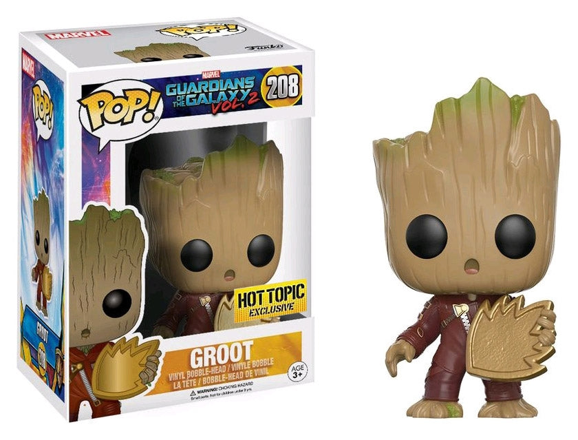 Guardians of the Galaxy Vol. 2: Groot (Ravager w/ Patch) (Bobble-Head) (Hot Topic Exclusive) (208) [POP!] - Funko Sealed