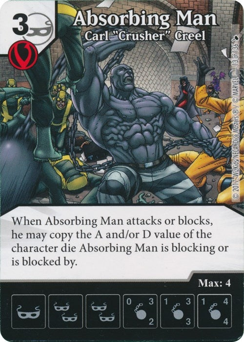 Absorbing Man - Carl ’Crusher’ Creel (13) [TMT] - Dice Masters Single