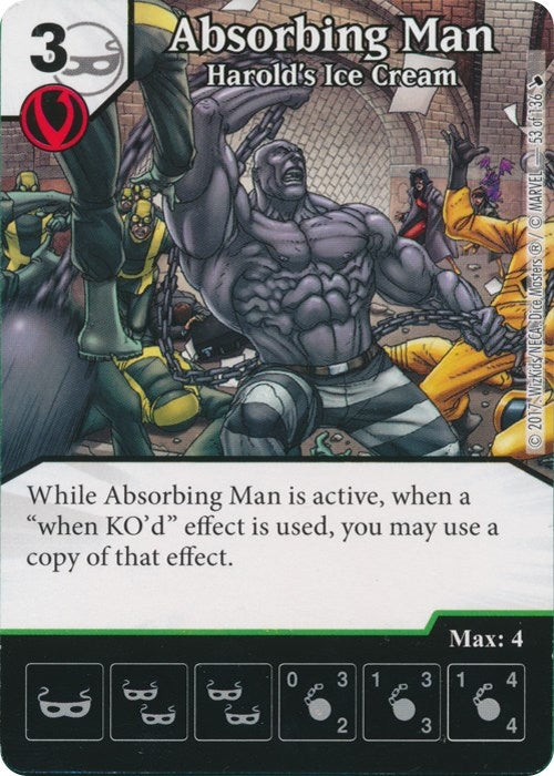 Absorbing Man - Harold’s Ice Cream (53) [TMT] - Dice Masters Single