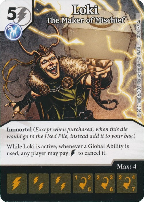 Loki - The Maker of Mischief (33) [TMT] - Dice Masters Single