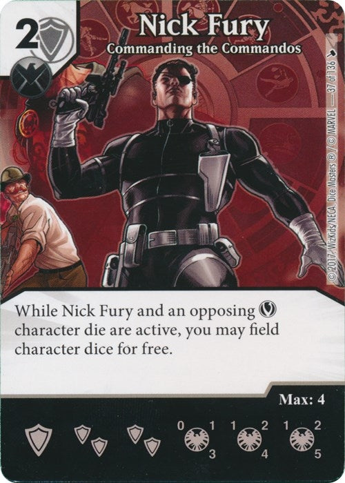 Nick Fury - Commanding the Commandos (37) [TMT] - Dice Masters Single