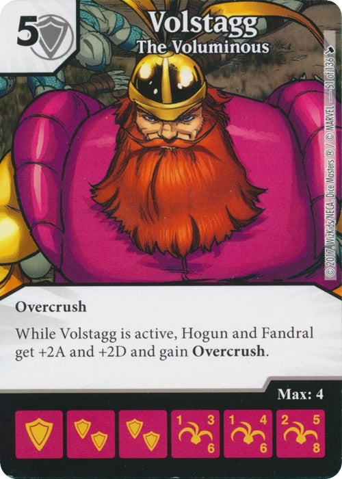 Volstagg - The Voluminous (51) [TMT] - Dice Masters Single