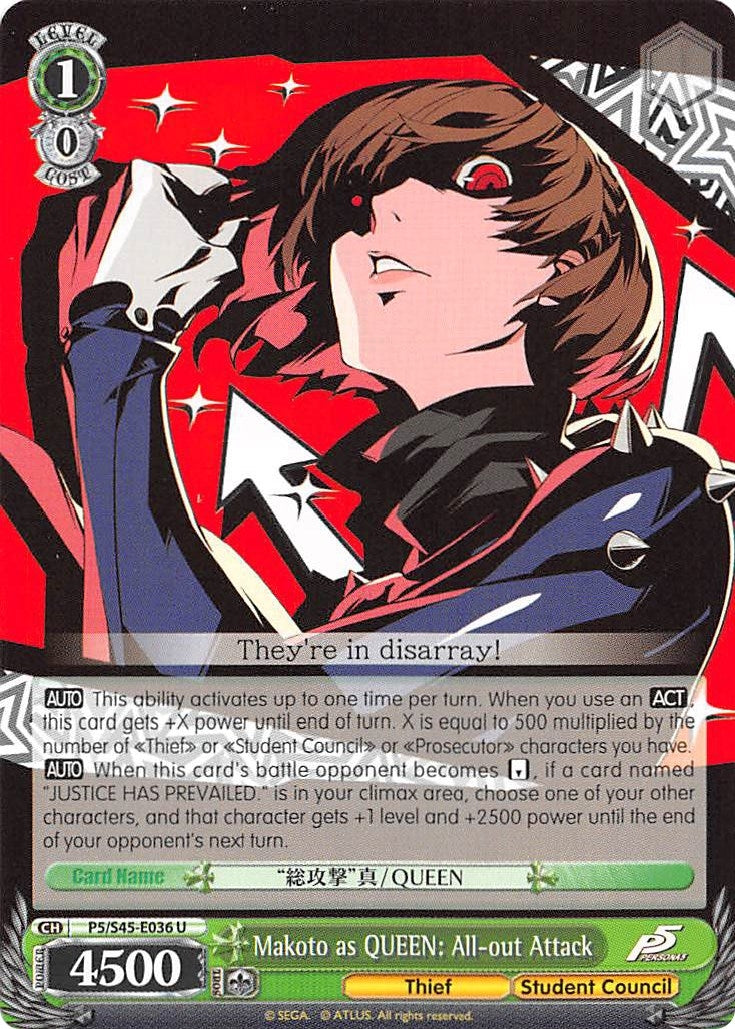 Makoto as QUEEN: All-out Attack (545036) [P5/S45] - Weiss Schwarz Single