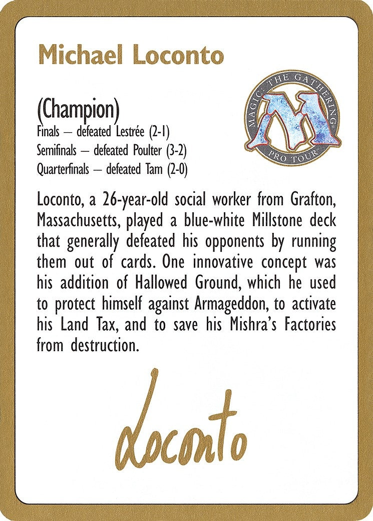 1996 Michael Loconto Biography Card [WCD] - MTG Single
