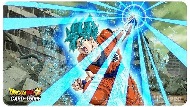 Super Saiyan Blue Son Goku Playmat with Playmat Tube for Dragon Ball Super CCG - Playmats Sealed