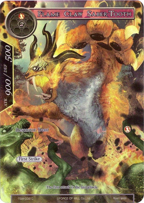 Flame Claw Saber-Tooth (Full Art) (38) [TSW] - Force of Will Single