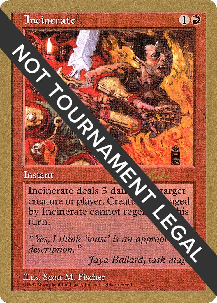 Incinerate - 1997 Janosch Kuhn (5ED) [WCD] - MTG Single