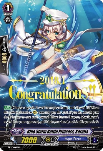 Blue Storm Battle Princess Koralia - PR/0408EN (Hot Stamped) (408) [PR] - Cardfight Vanguard Single