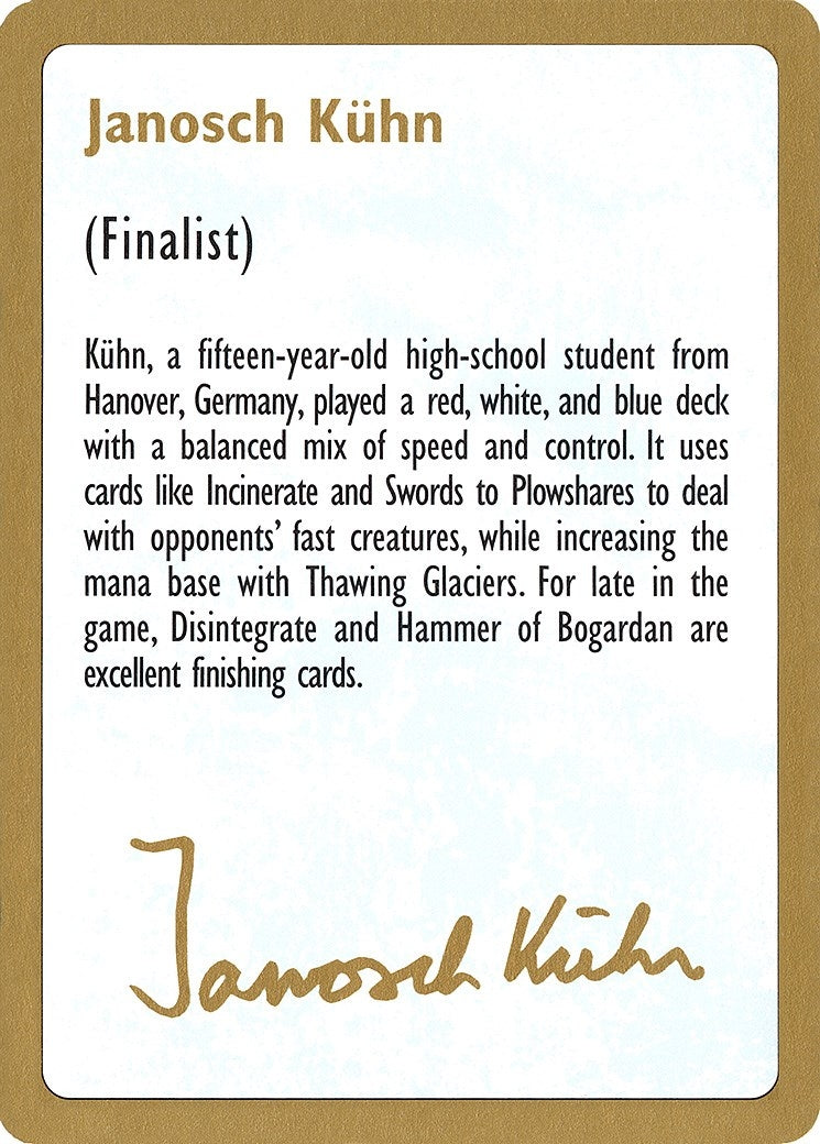 1997 Janosch Kuhn Biography Card [WCD] - MTG Single