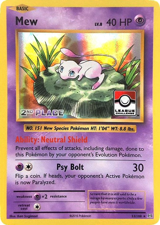 Image for Mew - 53/108 (League Challenge) [2nd Place] (053/108) (League & Championship Cards) - Pokemon