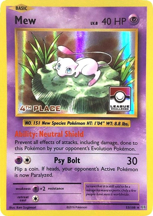 Image for Mew - 53/108 (League Challenge) [4th Place] (053/108) (League & Championship Cards) - Pokemon