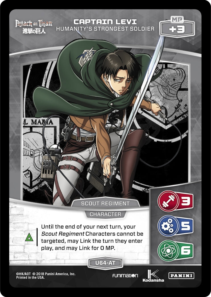 Captain Levi - Humanity’s Strongest Soldier (U64-AT) (64) [AOT] - MetaX TCG Single