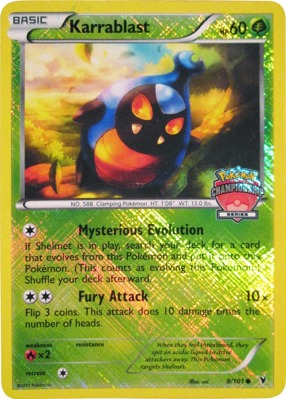 Image for Karrablast - 8/101 (Championship Series) (008/101) (League & Championship Cards) - Pokemon