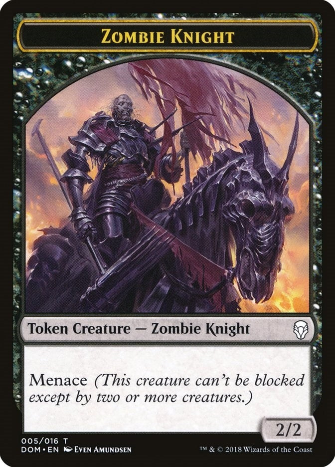 Zombie Knight Token (0) [DOM] - MTG Single