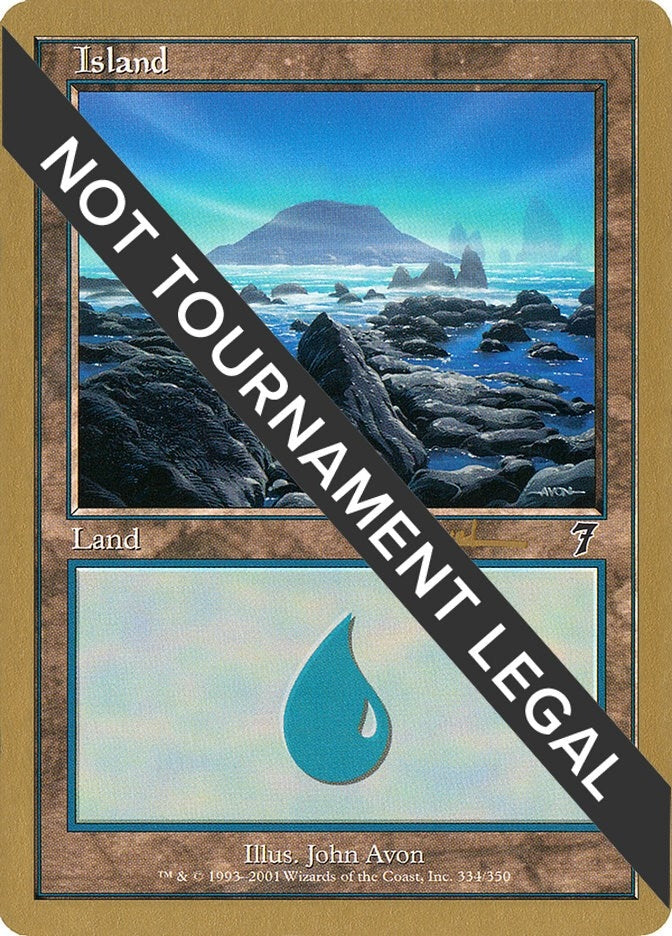 Island (334) - 2001 Alex Borteh (7ED) [WCD] - MTG Single