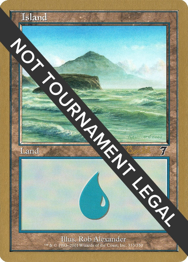 Island (333) - 2001 Alex Borteh (7ED) [WCD] - MTG Single