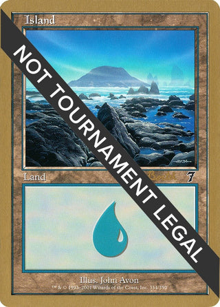 Island (334) - 2001 Antoine Ruel (7ED) [WCD] - MTG Single