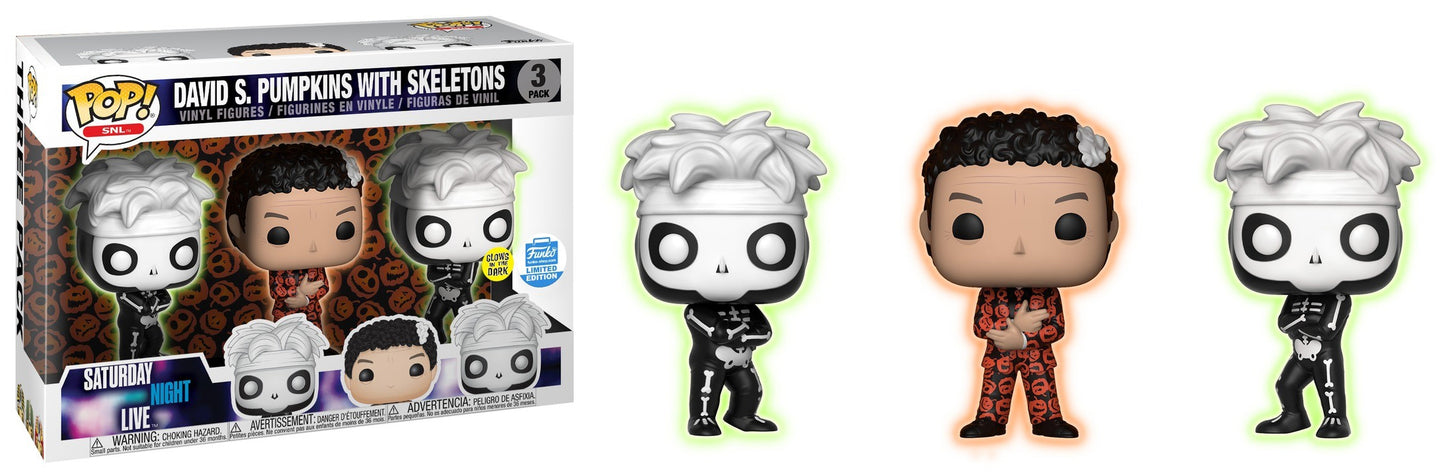 Saturday Night Live: David S. Pumpkins with Skeletons 3-Pack (Glow in the Dark) (Funko Shop Exclusive) [POP!] - Funko
