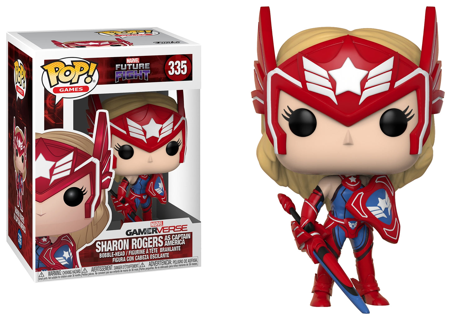 Marvel Future Fight: Sharon Rogers as Captain America (Bobble-Head) (335) [POP!] - Funko Sealed