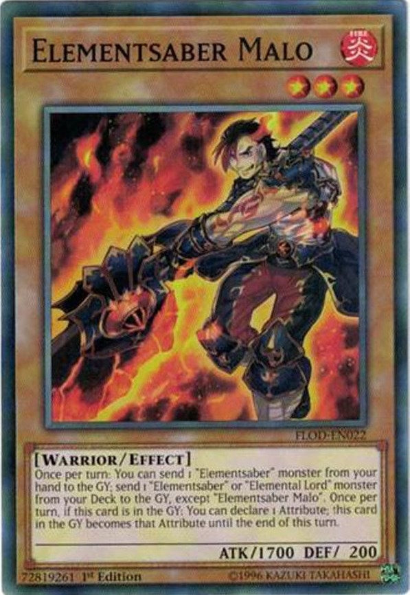 Elementsaber Malo (22) (FLOD) - YuGiOh Single
