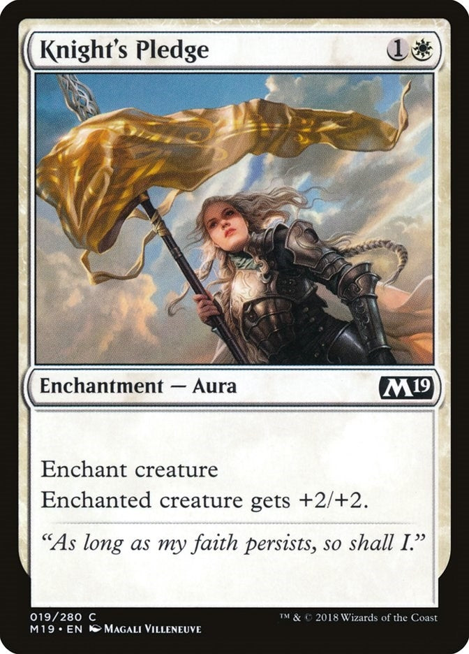 Knight’s Pledge (19) [M19] - MTG Single