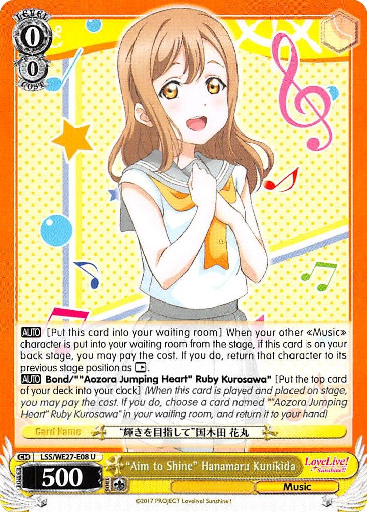 ’Aim to Shine’ Hanamaru Kunikida (2708) [LSS/WE27] - Weiss Schwarz Single