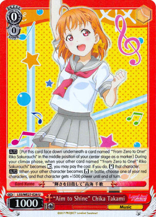 ’Aim to Shine’ Chika Takami (Parallel Foil) (2726) [LSS/WE27] - Weiss Schwarz Single