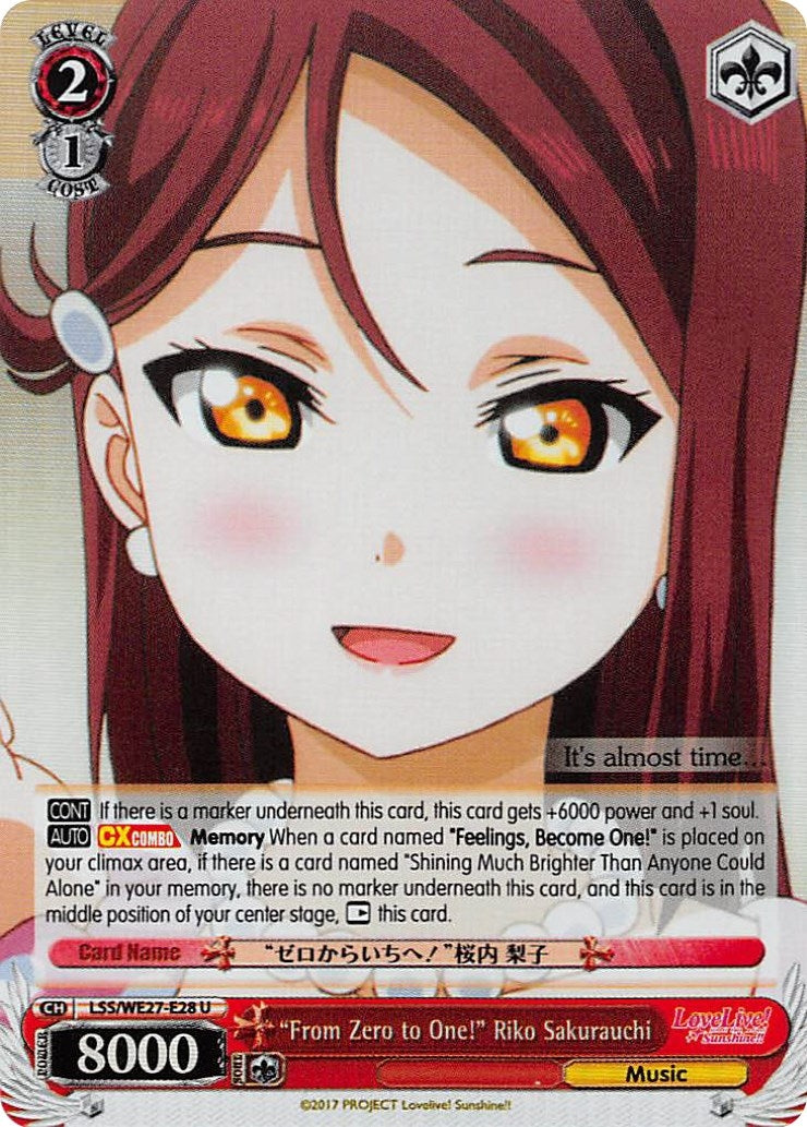 ’From Zero to One!’ Riko Sakurauchi (Parallel Foil) (2728) [LSS/WE27] - Weiss Schwarz Single