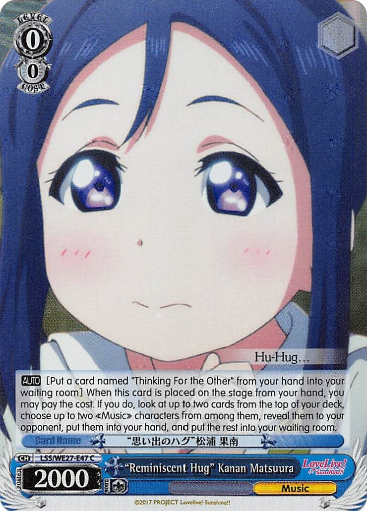 ’Reminiscent Hug’ Kanan Matsuura (Parallel Foil) (2747) [LSS/WE27] - Weiss Schwarz Single