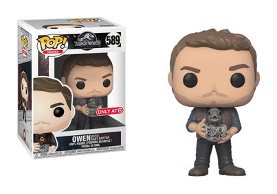 Jurassic World 2: Owen with Baby Raptor (Target Exclusive) (589) [POP!] - Funko Sealed