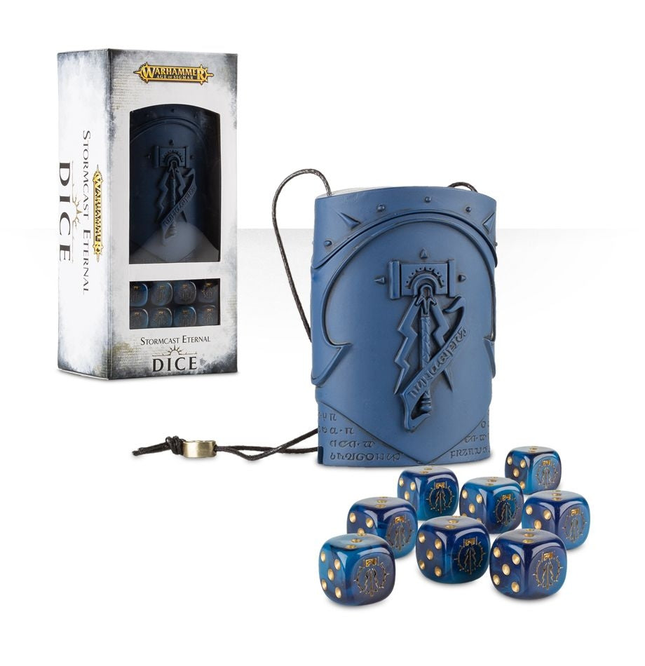 Warhammer: Age of Sigmar - Stormcast Eternals Dice & Shaker (8-Pack) [ACCS] - Warhammer Game Accessories Sealed