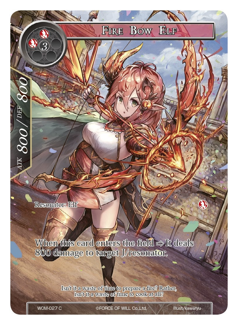 Fire Bow Elf (Full Art) (27) [WOM] - Force of Will Single