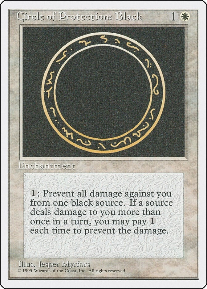 Circle of Protection: Black [4ED] - MTG Single