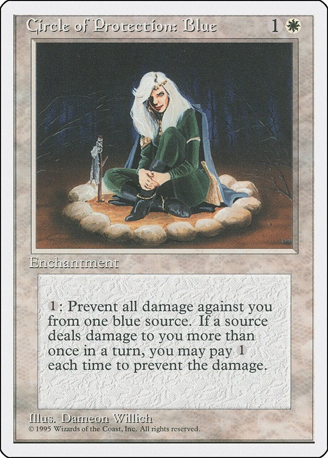Circle of Protection: Blue [4ED] - MTG Single