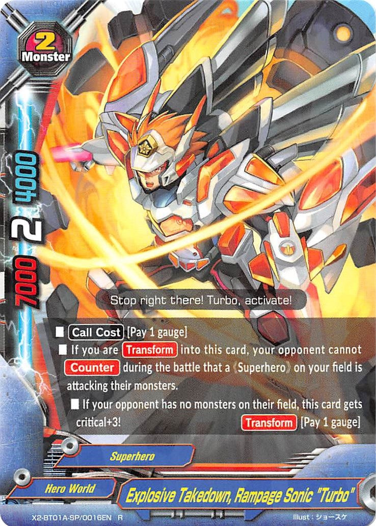 Explosive Takedown Rampage Sonic ’Turbo’ (2010016) [X2BT01A] - Future Card BuddyFight Single