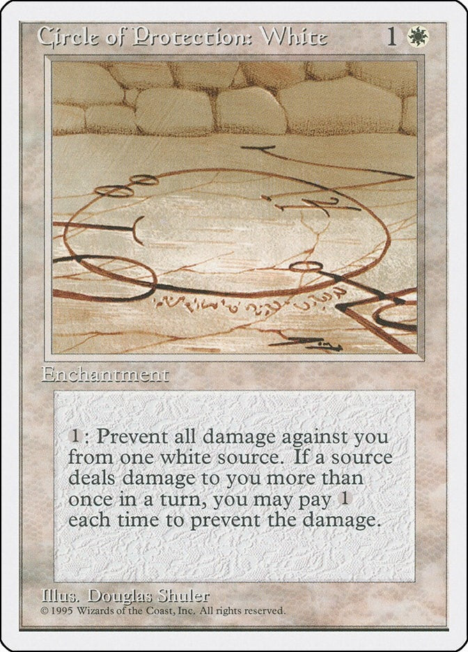 Circle of Protection: White [4ED] - MTG Single