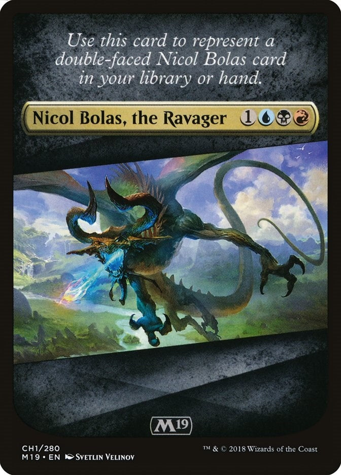 Checklist Card - Core Set 2019 (Nicol Bolas the Ravager) (0) [M19] - MTG Single