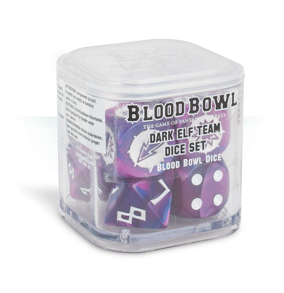 Blood Bowl: Dark Elf Team Dice Set (7-Pack) [ACCS] - Warhammer Game Accessories Sealed
