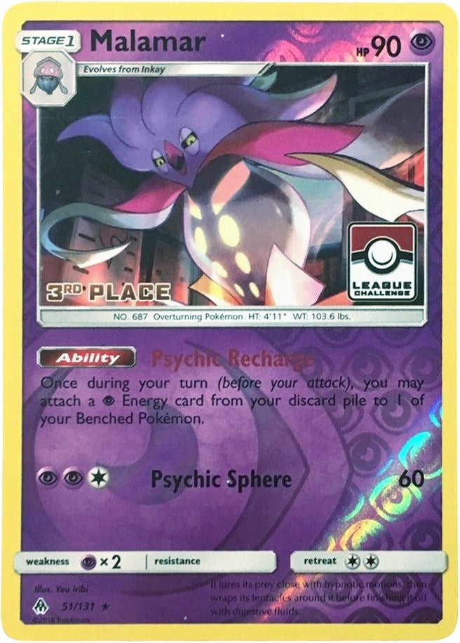 Image for Malamar - 51/131 (League Challenge) [3rd Place] (051/113) (League & Championship Cards) - Pokemon