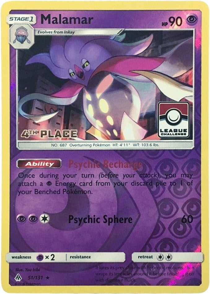 Image for Malamar - 51/131 (League Challenge) [4th Place] (051/131) (League & Championship Cards) - Pokemon